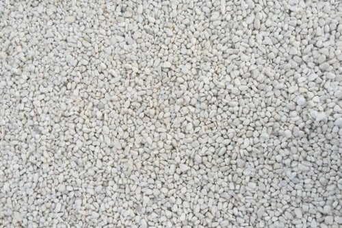 Close-up of white gravel, also mineral aggregrates in construction